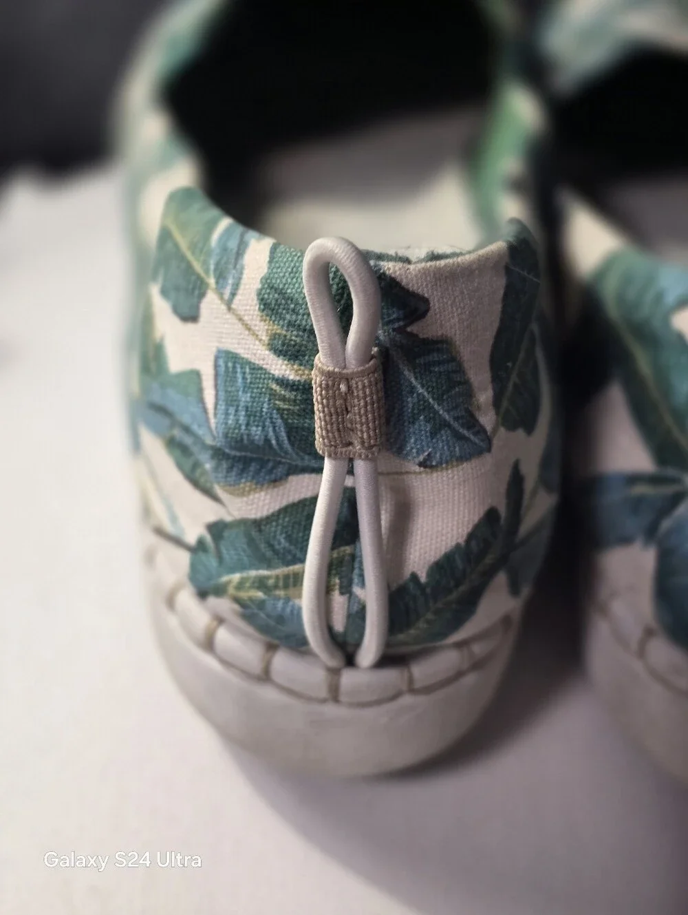Clarks Cloudsteppers Womens Canvas Slip-on Shoes Palm Leave Step Glow Jade Sz 10 - Picture 6 of 12